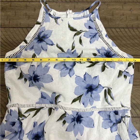 Lulus Zahara Blue and White Romantic Floral  Cotton Midi Dress XL Beach vacay - Picture 4 of 7